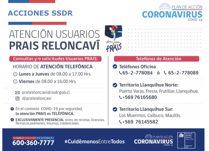PtoMonttSalud's tweet photo. 📢ATENCIÓN USUARIOS PRAIS RELONCAVÍ 
🏥@seremisalud10 @SSDelReloncavi
🏛 @munipuertomontt https://t.co/4ibD91lP0J