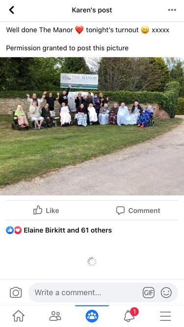 Residents and Carers clapping at The Manor tonight! #ClapForCarers #clapforkeyworkers #carers #dementia #residentialcare #lockdown #StayHome #StayHomeSaveLives #COVID19 #StaySafeStayHome