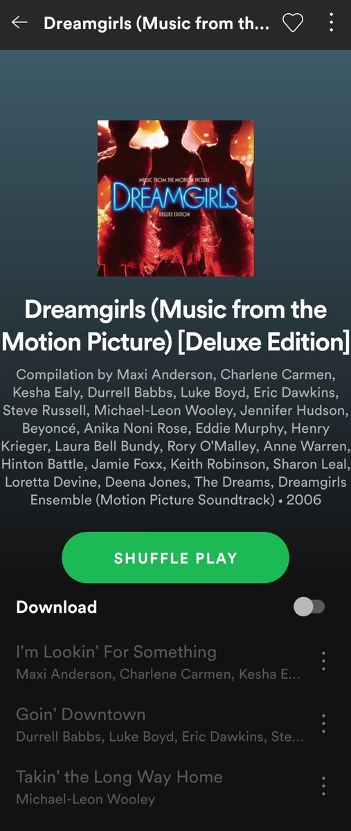 The Dreamgirls album isn't one that hit as hard as Hamilton did BUT!! I've been listening to it for years, I love it, and it's one of the few things my family can enjoy together (we actually did a cover/skit video to one of the songs!! )