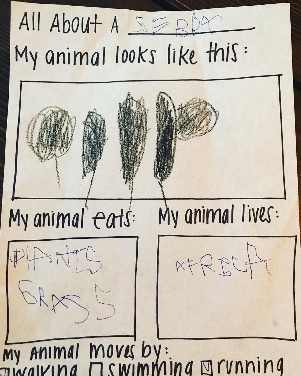 Kate_theSLP's tweet photo. Nolan’s animal report 🦓#remotelearningscience #SCSremoteTogether https://t.co/IBf7mlOzxw