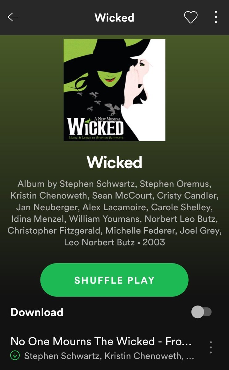 Wicked. Realizing queerness aside, this was really just a well put together album and I need to see the show. Something about it is weirdly relatable but I am in love with it and that's just something I have to deal with lol
