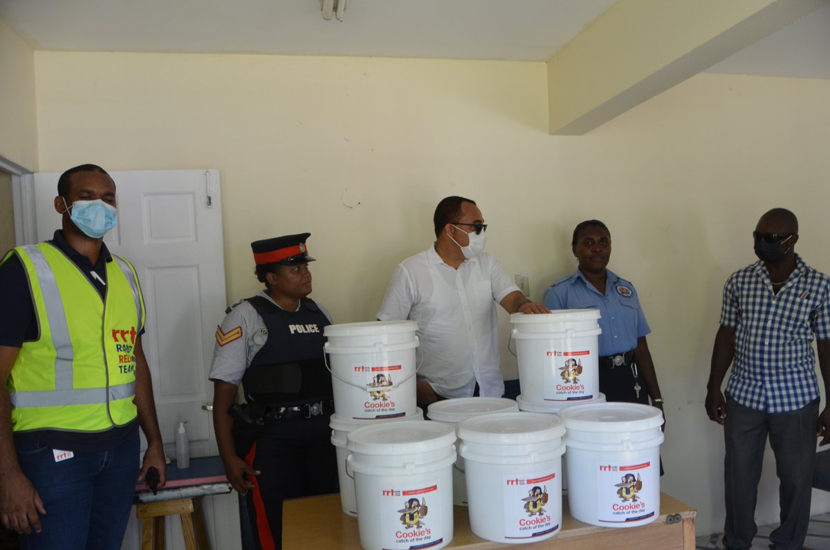RRT_CAR's tweet photo. On 22nd of April, @RRT_CAR along with @christufton made a delivery of RRT Food Buckets to the Guannaboa Vale Police Station, to support families and individuals in the area that lack access to adequate food as a result of the #COVID19.
#rrtfoodbox #covid19jamaica #jacovid19 https://t.co/QWY6rHuVNk