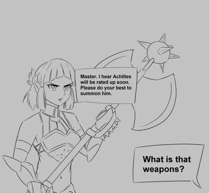 quick doodle. penth is excited to see achilles 