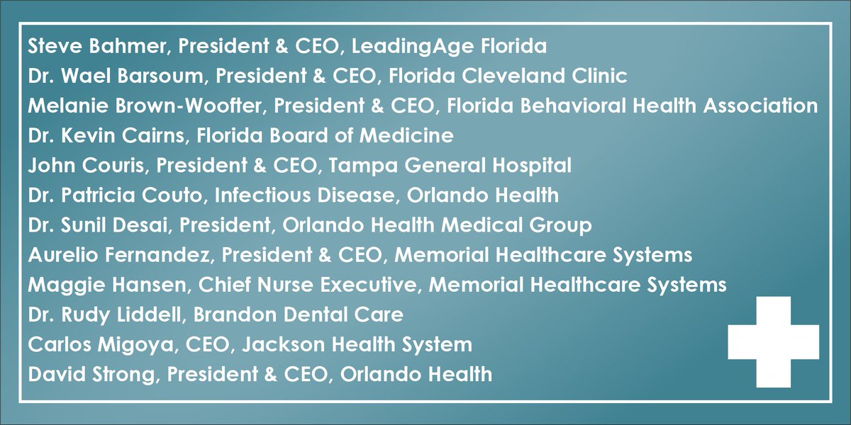 Public policy and health policy must continue to go hand in hand. I want to thank the doctors and health care professionals volunteering their time to serve on my Re-Open Florida Task Force.