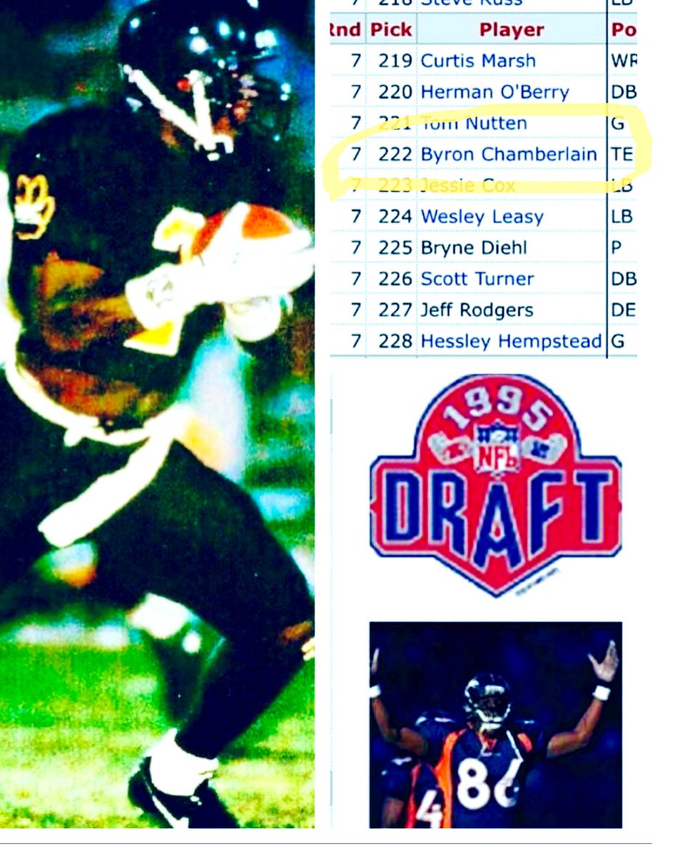 #tbt April 23, 1995 <a href="/NFL/">NFL</a> Draft was the day my life changed forever. Always grateful to the <a href="/Broncos/">Denver Broncos</a> for believing in me and for my time representing <a href="/WayneStFootball/">Wayne State Football</a> <a href="/waynestcollege/">Wayne State College</a> Best of luck to the guys who’s names will be called over the next 3 days.