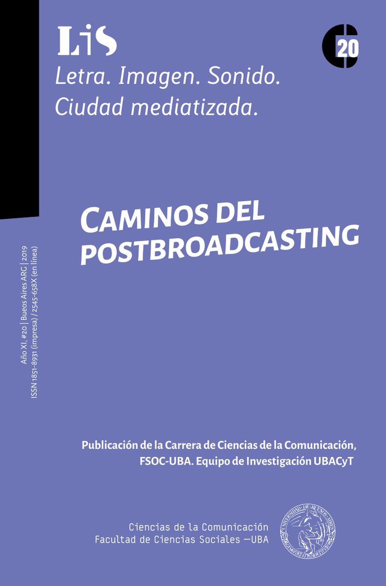 unfernandezmas's tweet photo. #mediatizaciones #postbroadcasting tenemos una noticia que tiene una parte increíble: llegamos al #20 de L.I.S. Y una parte emocionante: es la última L.I.S. La coeditamos con @PabloPortoLopez y tiene un Índice impresionante; se puede acceder al material en
https://t.co/KhTcZU9YxO https://t.co/TiSG3Klb9D