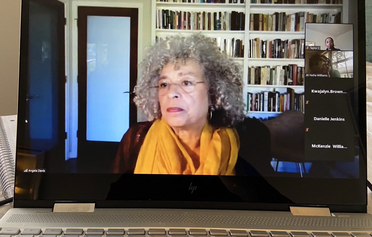 If you have to attend online classes, you might as well have Angela Davis as your guest lecturer 😊 (my daughters philosophy class today) <a href="/tcurrie21/">Taylor🌸</a>