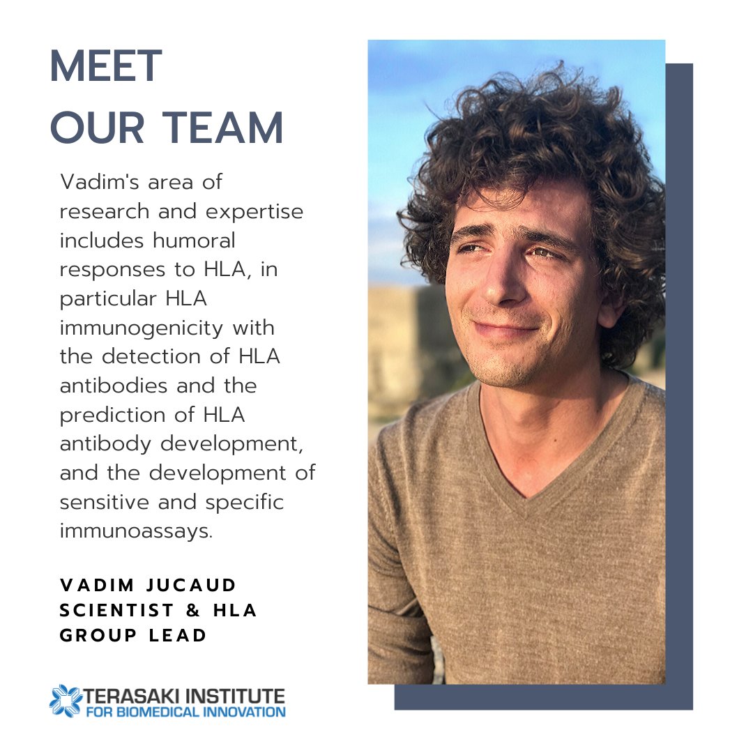 TerasakiInst's tweet photo. Meet our Scientist, Vadim Jucaud! @VJucaud  
#science #immunology #innovation #scientist #HLA #research #antibody #meetourteam #workfromhomelife https://t.co/myLo6m7KMY