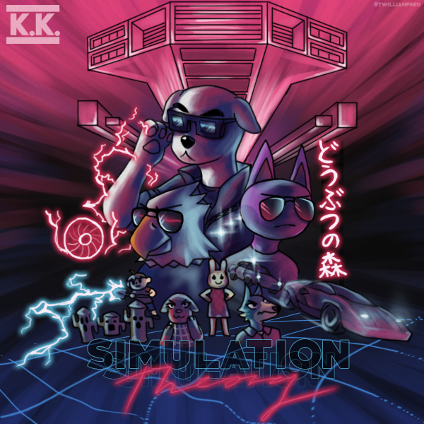 twilliamfred's tweet photo. @museband i redrew the Simulation Theory album cover with K.K Slider #kkslideralbumredraw #acnh https://t.co/Af0478yGRn
