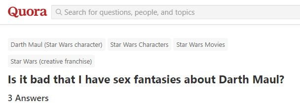 Quora is surprisingly tame on the topic. Maybe if I add "Force fucking" as a search term?