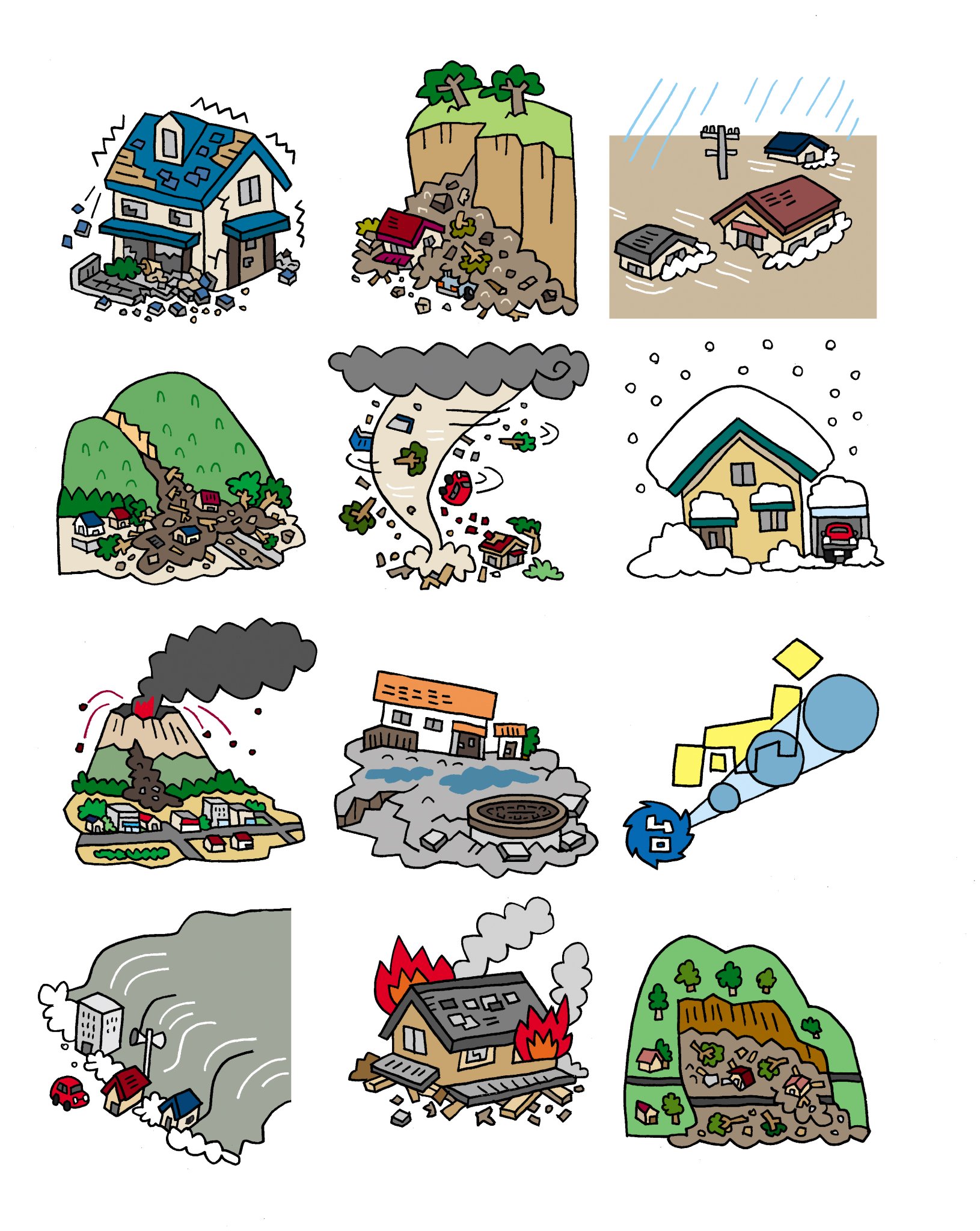 防災無料イラスト Ar Twitter いろいろな災害のイラスト T Co Jxvdb23dvf
