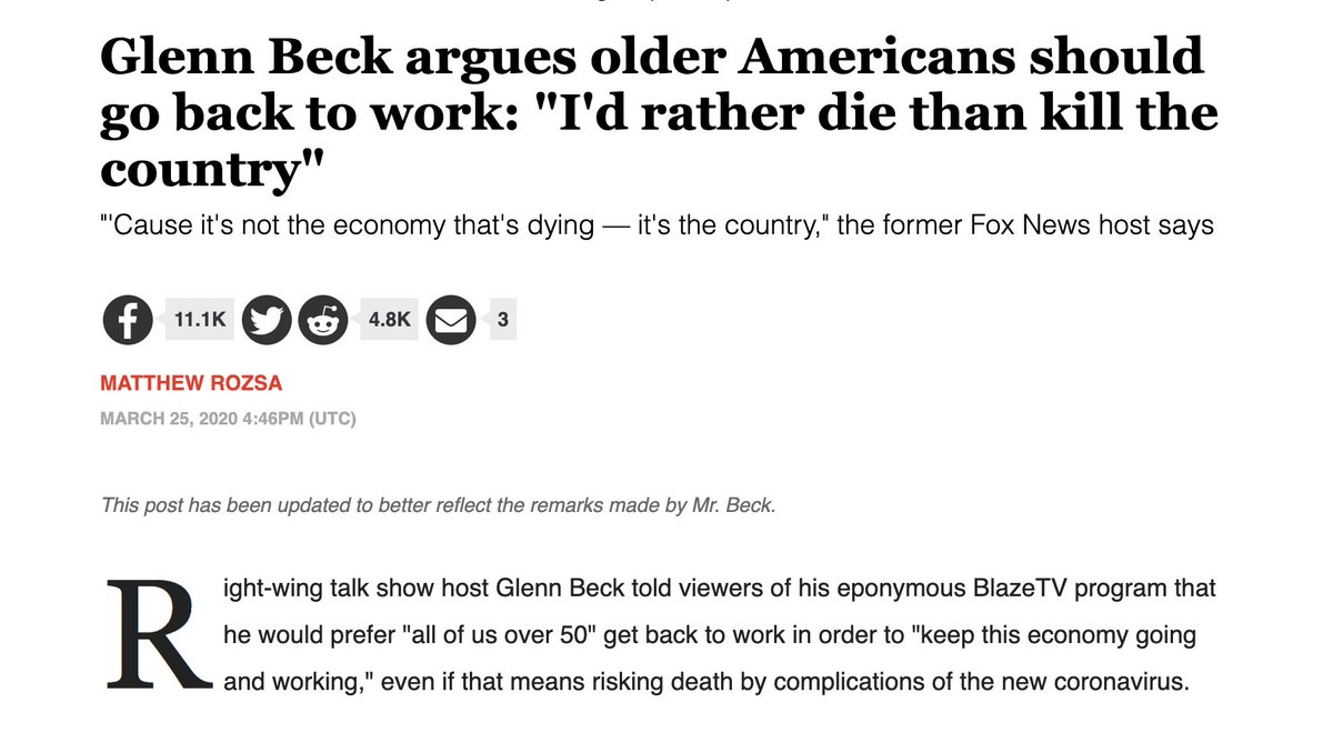 23/ . . . in that it creates more income disparity which creates an oligarchical class.The idea that, say, people over 50 should go out TODAY and expose themselves to a horrible death is immediate. It's not abstract or years away. . .  https://www.axios.com/coronavirus-texas-official-grandparents-die-172ca951-891c-44e7-a9ec-77c486e0c5c3.html