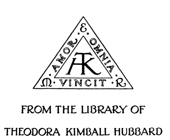 This was the personal possession of Theodora Kimball Hubbard, who consolidated the Landscape Architecture library at Harvard after taking over from her brother Fiske Kimball. She was also the first woman  @APA_Planning member  https://en.wikipedia.org/wiki/Theodora_Kimball_Hubbard