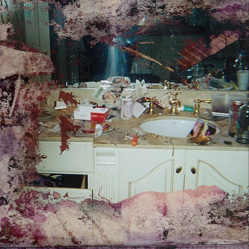 pusha t - daytonaa photo of whitney houston's bathroom was chosen to upset and provoke, and was condemned by houston's relatives. he himself denied the responsibility by saying that it was kanye west who chose it and changed the intended cover at the last minute.