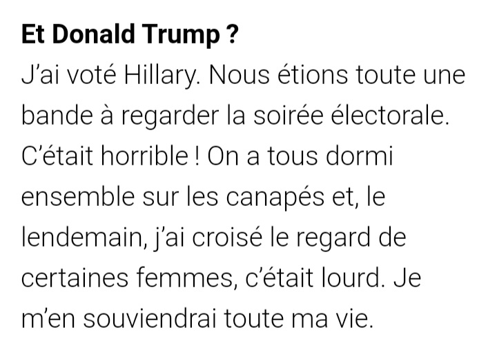 Agora falaremos de eleições!Rowe já demonstrou apoio público para a Hillary e é totalmente contra a tudo que envolve o Trump.