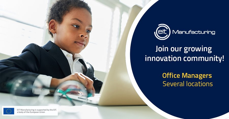 hunschofsky's tweet photo. Join us to manufacture Europe's future. We #hiring an Office Manager, Communication Manager, Business Creation Manager, Innovation Manager at our Co-location Center in #Vienna, Austria. Apply now. 
https://t.co/d7h5VfrQWy
#Manufacturingjobs #Innovation #EITeu #Manufacturing https://t.co/PaOy2GyYpq