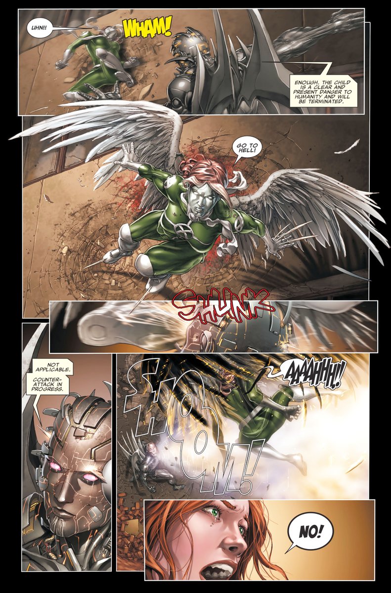 4) rogue absorbs both wolverine and x-23’s claws and healing factors, psylocke’s psychic abilities, colossus metallic form and angel’s wings to fight against bastion and safely take hope summer’s to utopia.⟶ x-men: legacy (2008) #235, x-force (2008) #26.