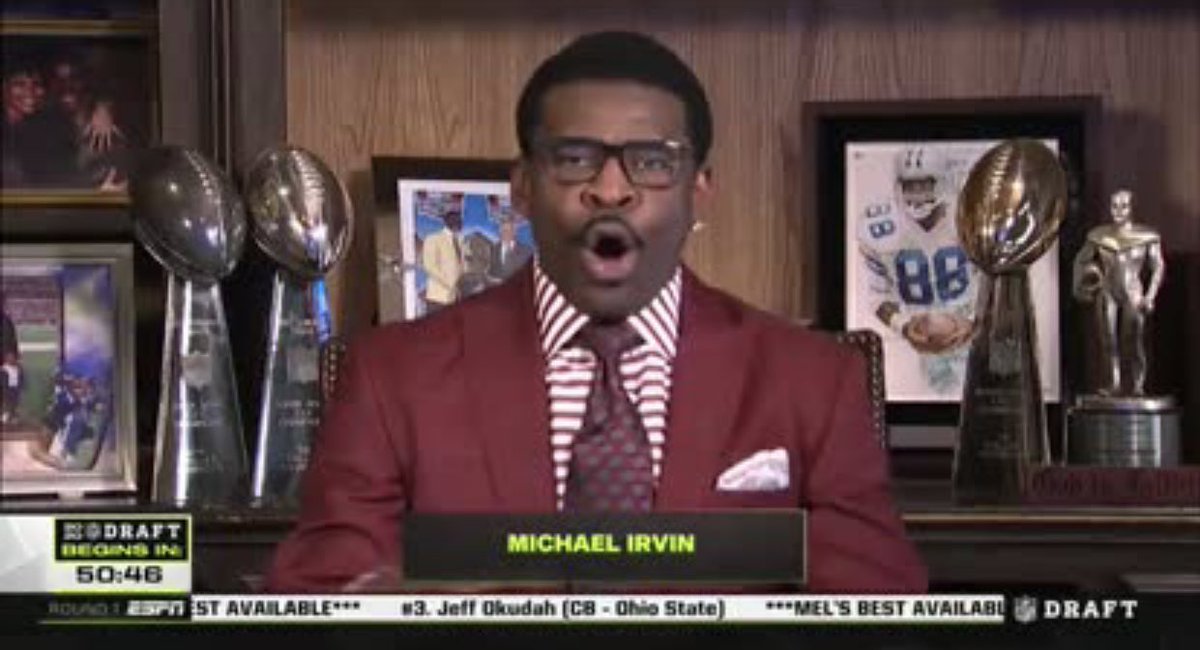 The flex on these backdrops by former players on ESPN is impressive. Michael Irvin is the early winner so far.