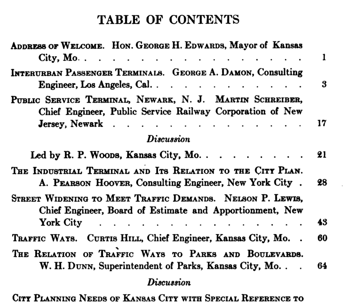 Lots of big names are in Kansas City for this. We have Bettman, we have Purdy over and over, you know we have President Frederick Law Olmsted Jr, we have Bassett all the way from NYC, and the prolific John Nolen, a key figure of Silver's Racial Origins of Zoning.