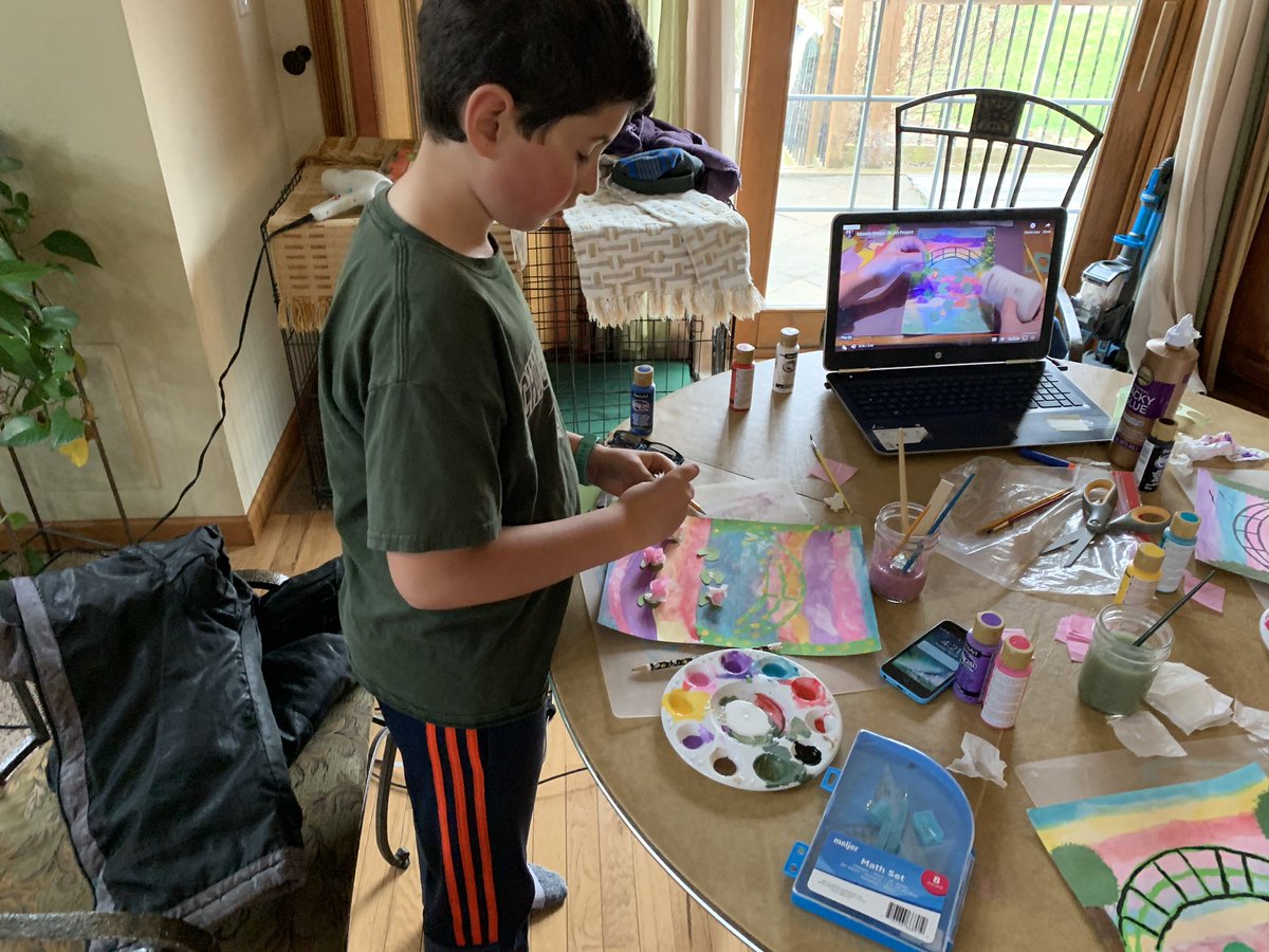 NatalieDiffin's tweet image. Art class today with Mrs. Wright!  Monet Bridge!  @ambersueteach