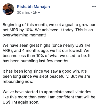 rishabhmhjn's tweet photo. It's been humbling last few months with us hitting our lowest ever! Didn't ever think we would be in that situation but we learned a lot in the process.
We hope to be US$ 1M again soon.
@Statusbrew #Statusbrew #amritsar #lifeatstatusbrew https://t.co/ovmJiNms0h