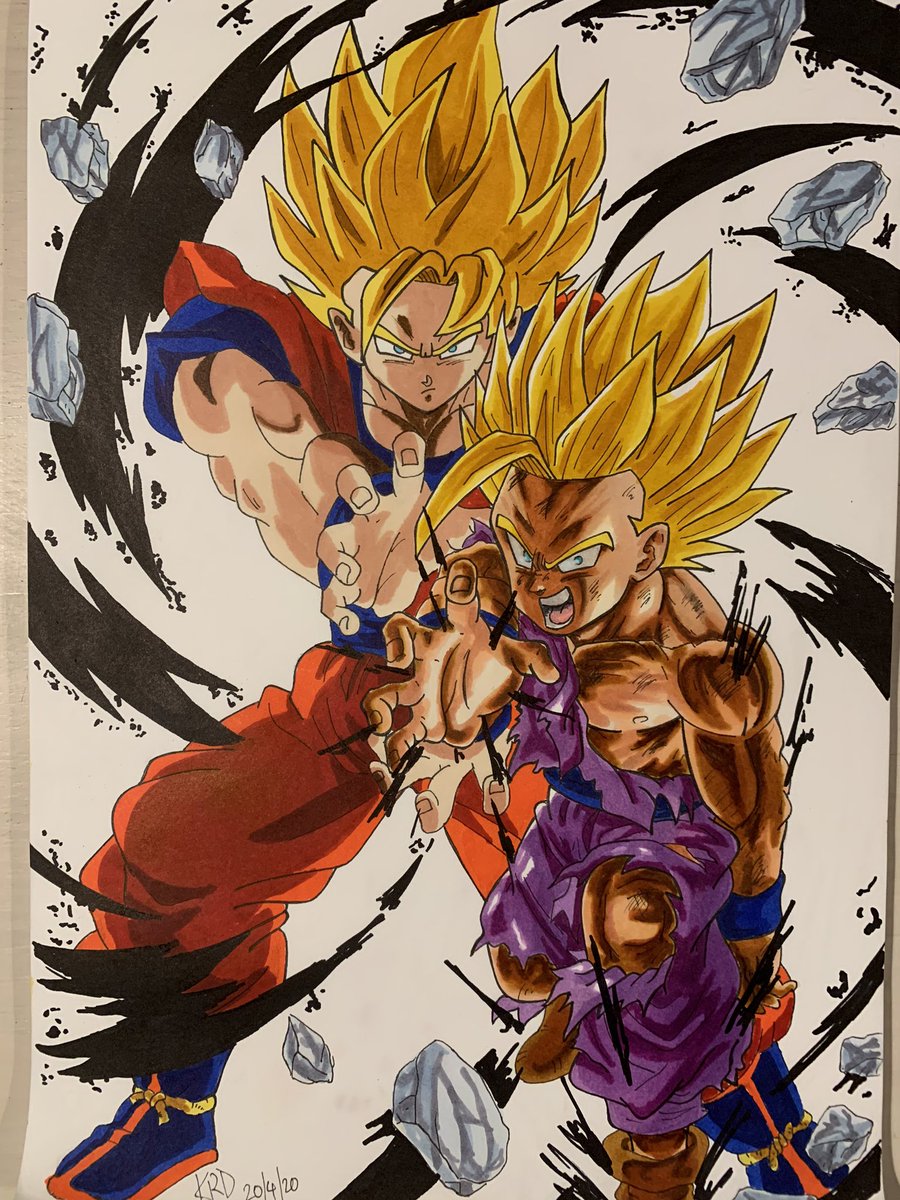 LuelArt's tweet photo. Father son Kamehameha #dbz #dragonballz #beginnerartist https://t.co/KaM619818R