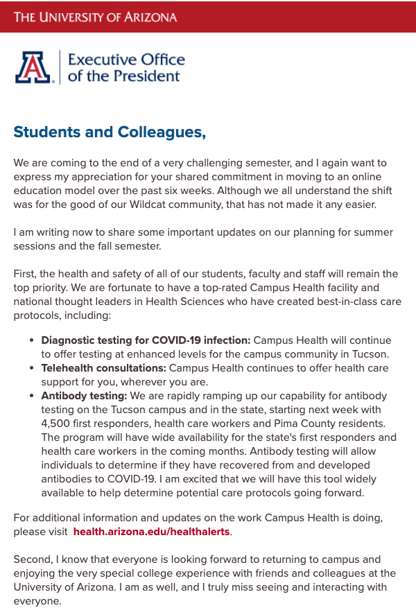 University of Arizona tweet media