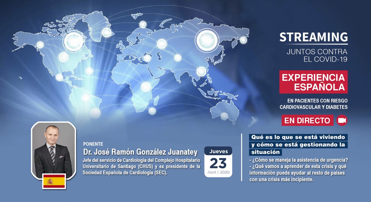 CuquerellaMC's tweet photo. En el streaming de esta noche hemos podido disfrutar de la ponencia del Dr. @JoseJuanatey sobre la influencia del COVID-19 en pacientes con riesgo cardiovascular y diabetes. Como siempre lo expuesto por el doctor fue de un gran interés.
#juntoscrontraelcovid19
#cardiología https://t.co/j6iz49peKB
