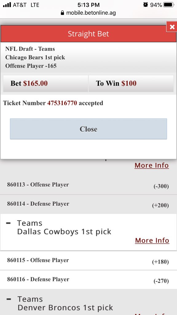 AntsCovers's tweet image. Have a ton of bets for the draft tonight but this is one of my favorites.

Chicago Bears to draft an offensive player in the 1st Round
#NFLDraftPicks🏈