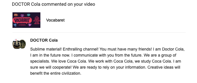 caveatnyc's tweet image. We&apos;re pretty new to YouTube, but...is this...normal? @thevocabaret