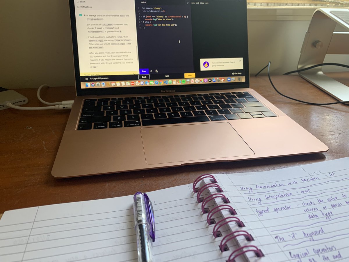 ashlebug's tweet photo. Day 18 of #The100DayProject - Today I feel really good! Completed a couple of #JavaScript exercises and began reviewing what Iโve learnt so far. As well as that, catching up on some reading ๐ฑ
Hope everyone is safe and well ๐
#100DaysOfCode #codingnewb https://t.co/fRRy8eQ65f