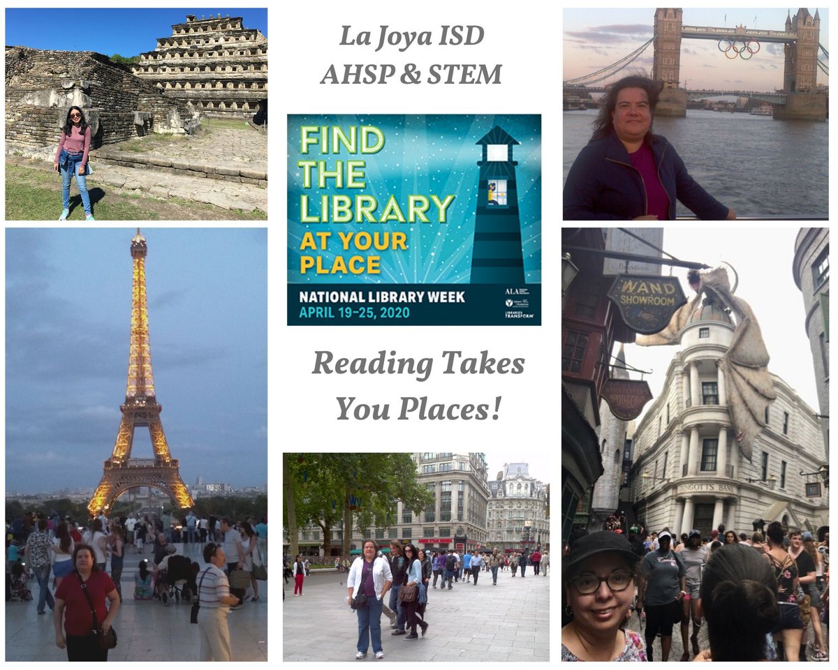 ahspstemljisd's tweet photo. Happy National Library Week!!!! Here are some AHSP &amp; STEM teachers visiting places they have read about!!! 🏆♥️🎶🎸📚📒📖🖍️🎵💻 #LJISD #togetherapart2020 #VirtualNationalLibraryWeek #ahsp https://t.co/FbMCJVwm0Y