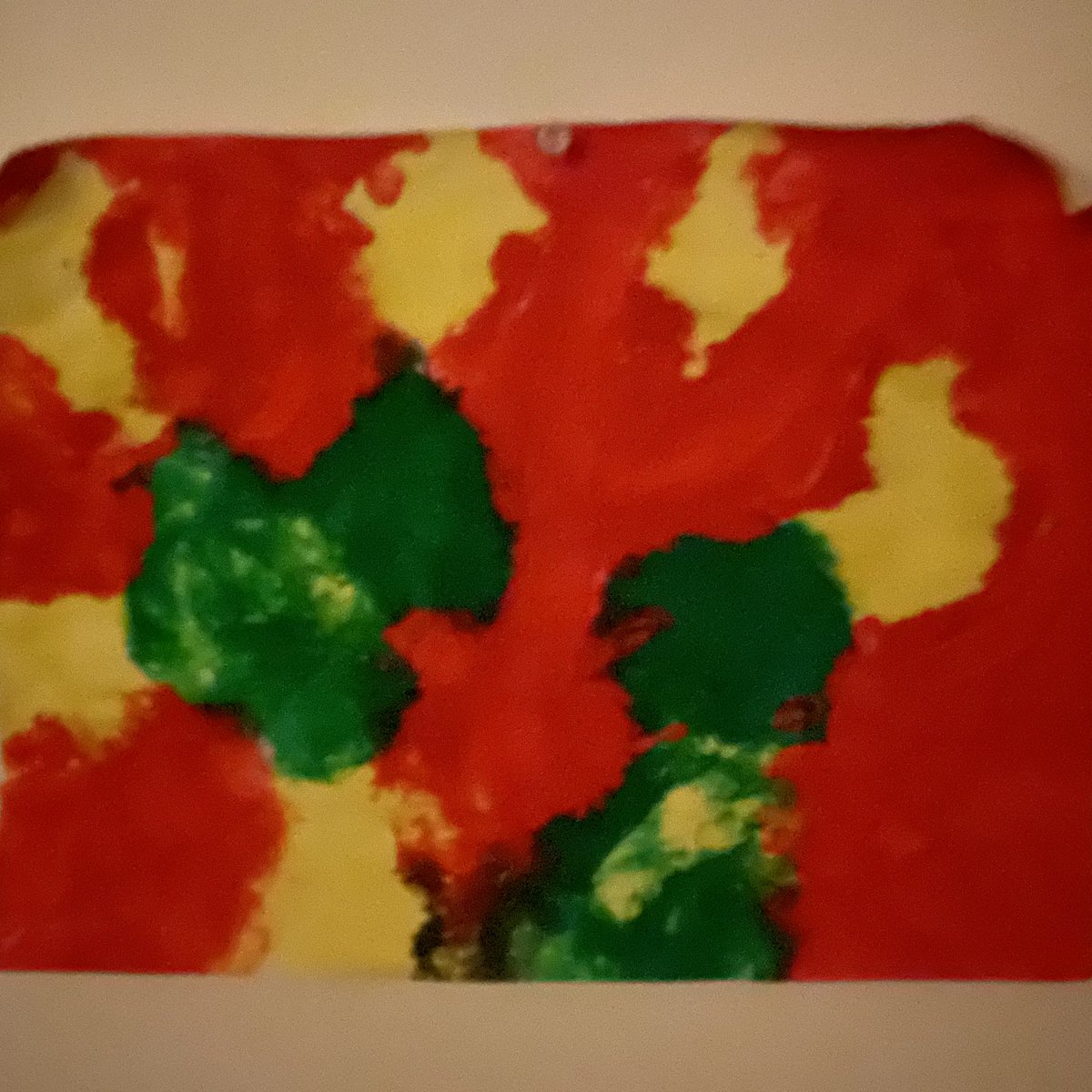 child's artwork. titled "pandemic" illustrating this. More red zones than I'd like. Or than I think there actually are but heck. It's art 7/n