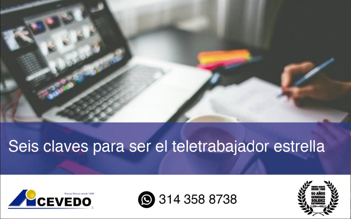 SEIS CLAVES PARA SER EL TELETRABAJADOR ESTRELLA.
Por años se ha hablado de los múltiples beneficios que ofrece el Teletrabajo, sin embargo, se hace necesario recordar algunos tips para que esta modalidad realmente mejore la calidad de vida.
blog.acevedoycia.com/2020/04/23/sei…