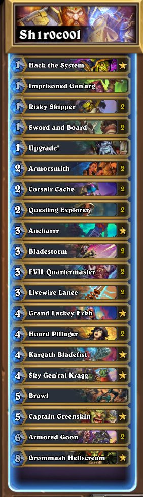 bmkibler's tweet photo. Had another really solid day of results with my Quest Warrior deck. At a 70% winrate over 55 games, with a 13-3 record against Demon Hunter in particular. Decided to bling it out since the deck is so sweet. https://t.co/5lqOnlZQSg