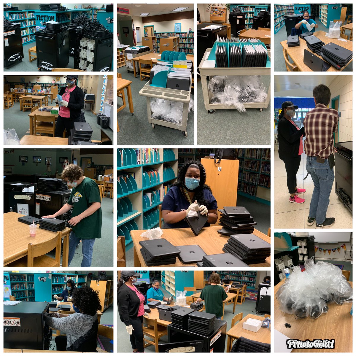 <a href="/TCKoalas/">Tanners Creek Elementary</a> Hard at work getting our devices ready for our babies! <a href="/RhondaCHarris/">Rhonda Rush Harris</a> <a href="/PrincipalHarri1/">Principal Harris</a>