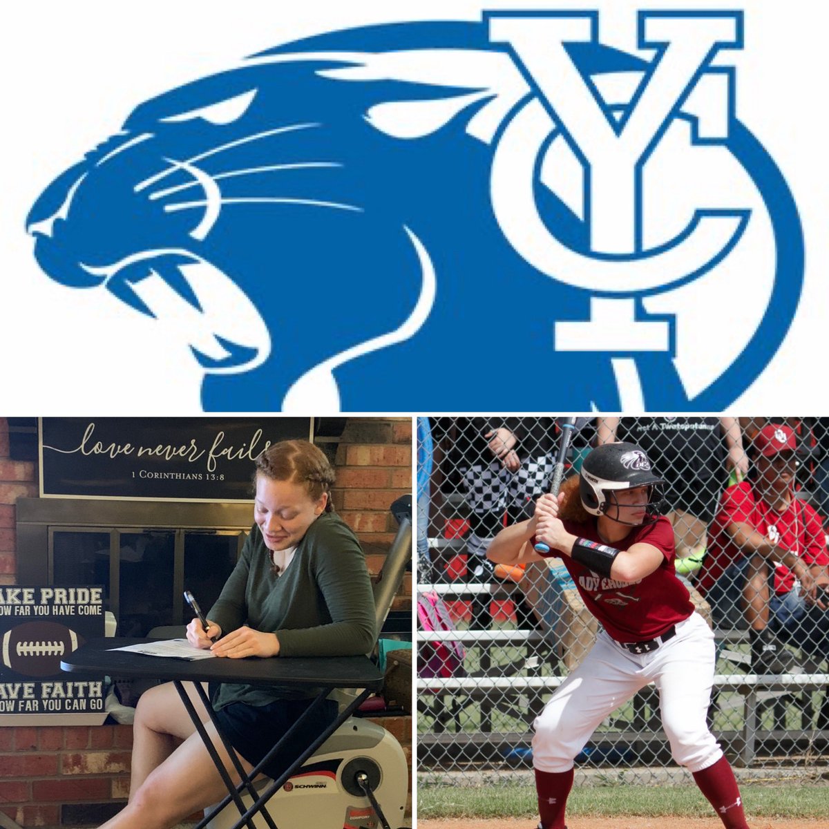 G_GreyPowell's tweet photo. We’re not letting Covid-19 steal our joy, that’s why we had Bekah’s signing day at home today! She signed a letter of intent for York College Softball. We are proud of her & excited she will be continuing her softball career at York! #YCsoftball #OCAsoftball #WTD #CodeMaroon https://t.co/WuL5uL9ts1