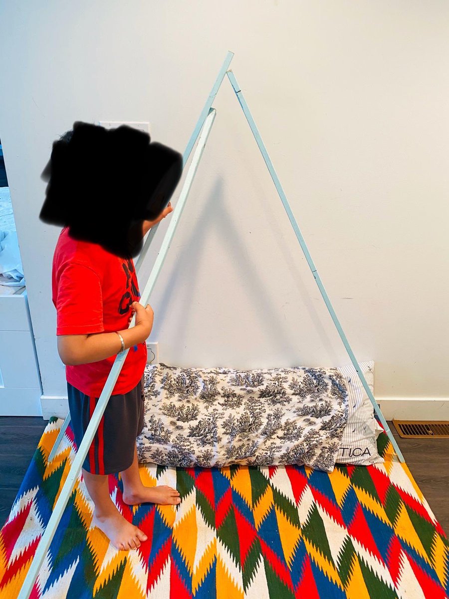 TheTeacherMel's tweet image. First - walk around your house... which household objects/materials could you use to build a fort?  Next - gather some materials and BUILD! Last - discuss the process. How many different materials did you use? #JoyfulMath #SD36Learn