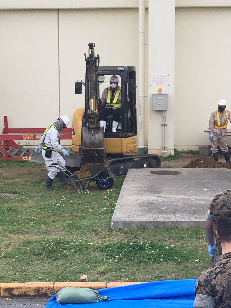 Right now, Engineers and Marines from MCIPAC are removing soil contaminated by the AFFF spill on MCAS Futenma on April 10th, 2020.