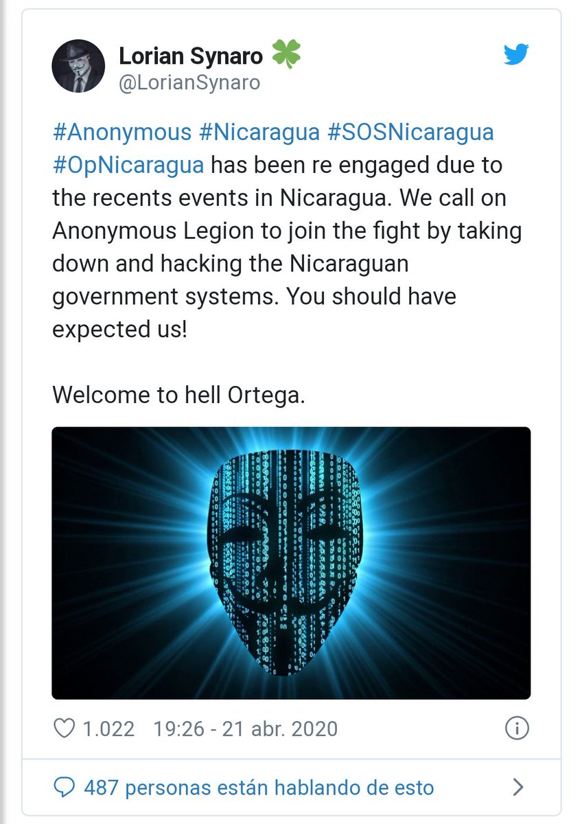 BenjaminNorton's tweet photo. The US government has already admitted to carrying out cyber attacks on Iran, Venezuela, Russia, China, etc.
Now right-wing hackers claiming to be "Anonymous" (lol) are carrying out cyber attacks on Nicaraguan government institutions, and writing propaganda messages in English https://t.co/FPGO85a4MA