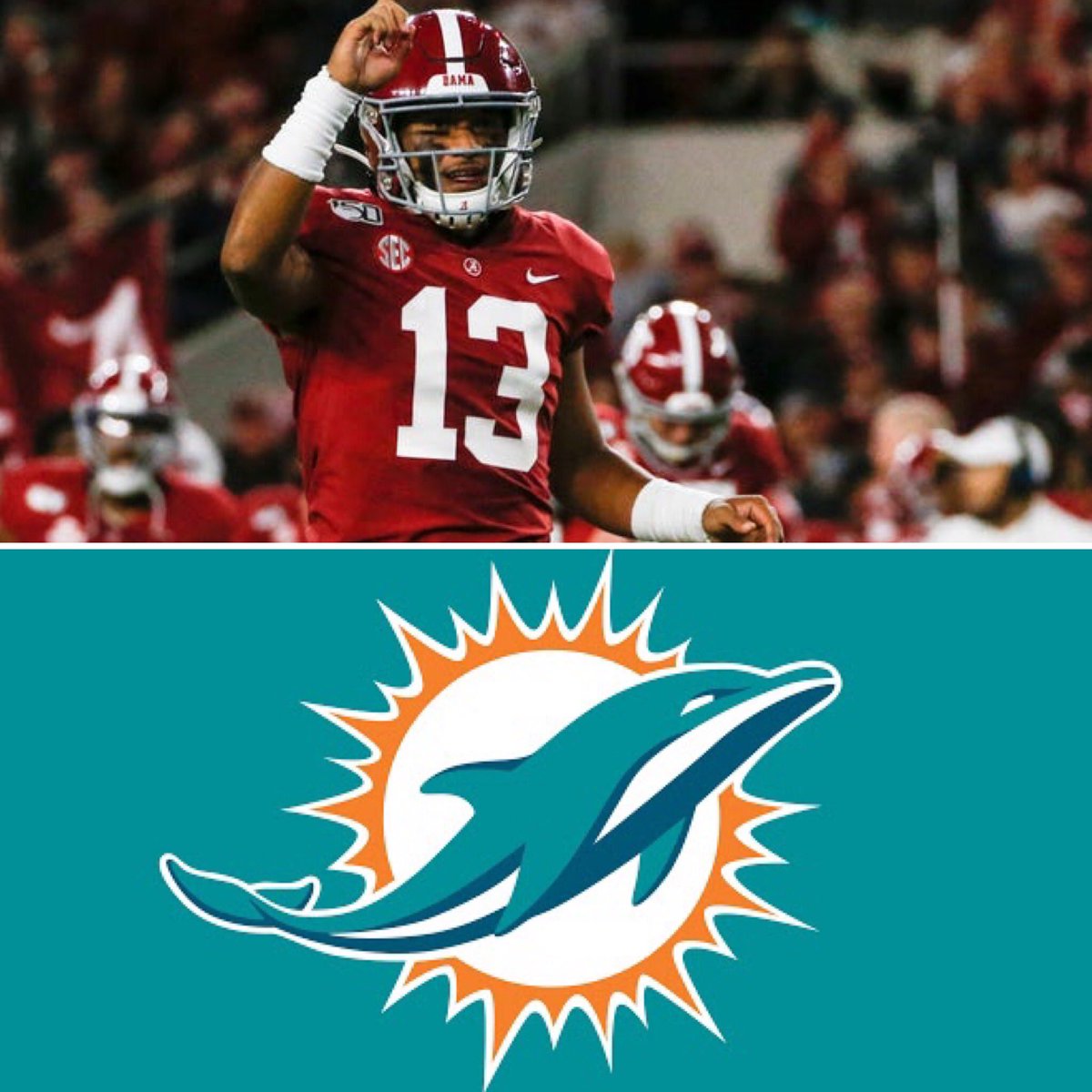 #Dolphins take Alabama QB Tua Tagovailoa #NFLDraft2020