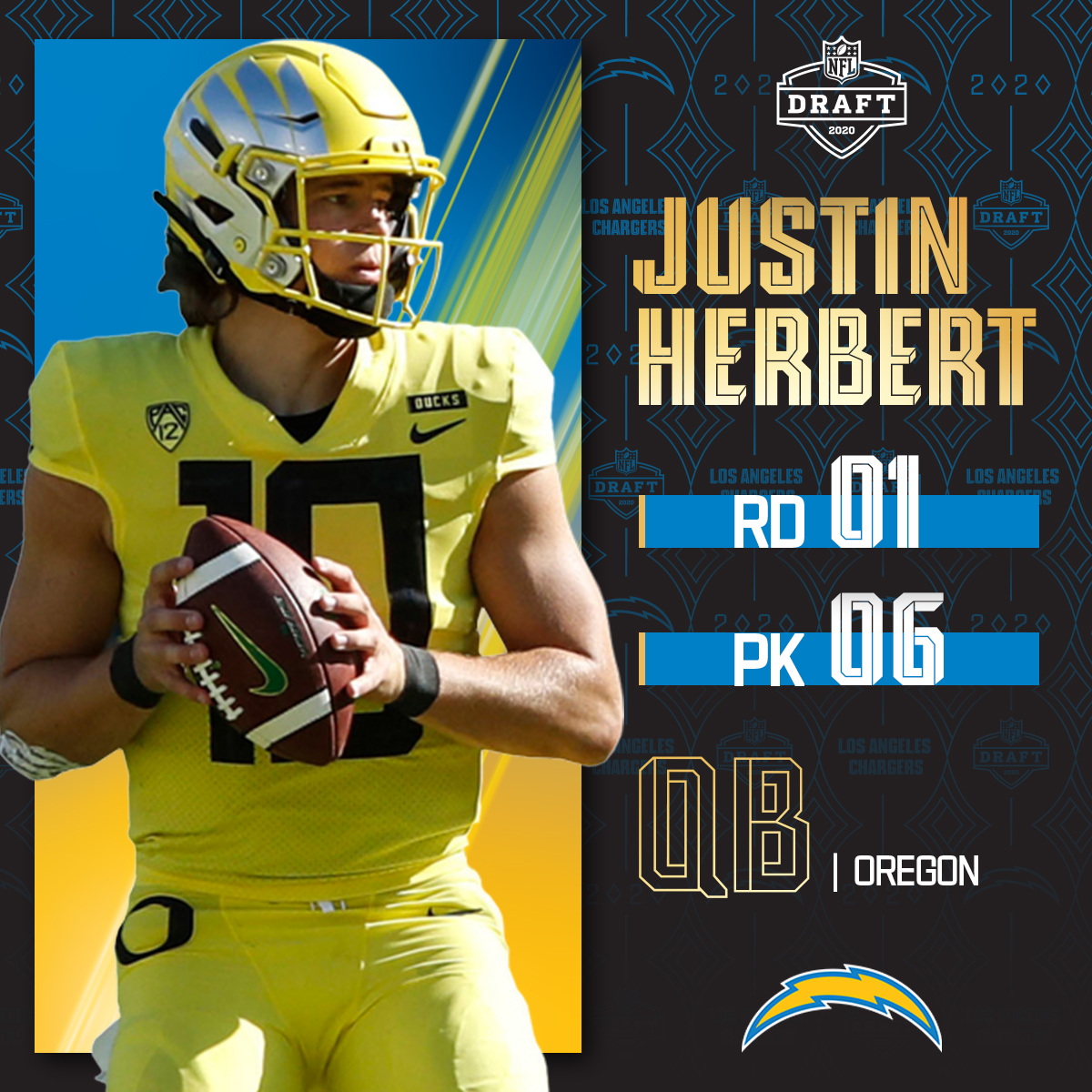 justin herbert draft 2020