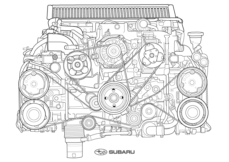 株式会社ｓｕｂａｒｕ おうち時間 を愉しく過ごせるぬり絵を 今回からお届けすることにしました 1枚目は Wrx Sti Vab型 に搭載されているエンジン Ej です 少し難しいですが ぜひ皆さんチャレンジしてください