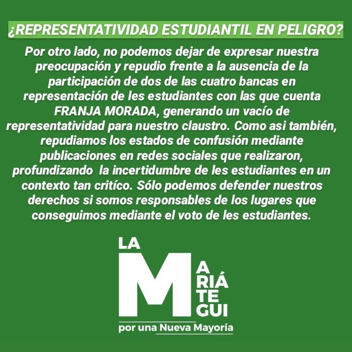 la_mariategui's tweet photo. CURSADA VIRTUAL Y CUARENTENA, ¿qué dice el CONSEJO DIRECTIVO de la FHCSyS?

Seguimos participando y discutiendo una salida para TODXS, envianos un msj con tus dudas o propuestas💚 https://t.co/gzxN22kTbO