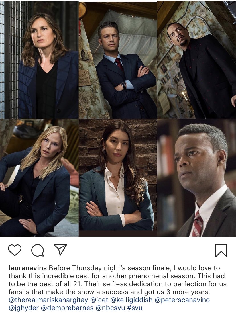 laura_navins's tweet photo. 1 hour until the #SVU21Finale. #TheThingsWeHaveToLose #BestSeasonYet #SoSadItsOver @Mariska @FINALLEVEL @KelliGiddish @PeterScanavino @JGHyder @DemoreBarnes @warrenleightTV @JulieMartinSVU @ItsAlwaysBreezy @MonetSimone @micharne @denis_hamill @kat_dobie @SVUWritersRoom @nbcsvu https://t.co/RWGlnFRxjl