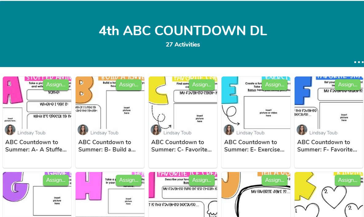 🗓️☀️ABC Countdown to Summer- Distance Learning Edition! Check out my <a href="/wakelet/">Wakelet 💙</a>! You can save activities right to your <a href="/Seesaw/">Seesaw</a> library! Even though we are home for the rest of the year, we can still have fun &amp; celebrate a great year!#CBDLP <a href="/CBGrovelandEl/">Groveland Elementary</a> ➡️wke.lt/w/s/63U1aZ