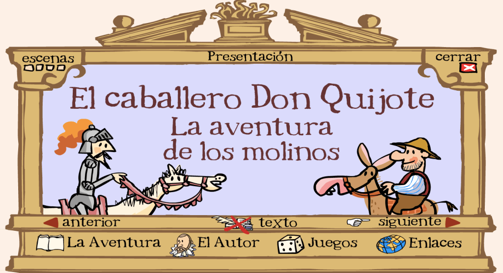 El Caballero Don Quijote, La Aventura de los Molinos. Día del idioma. ideasparalaclase.com/2020/04/23/el-…