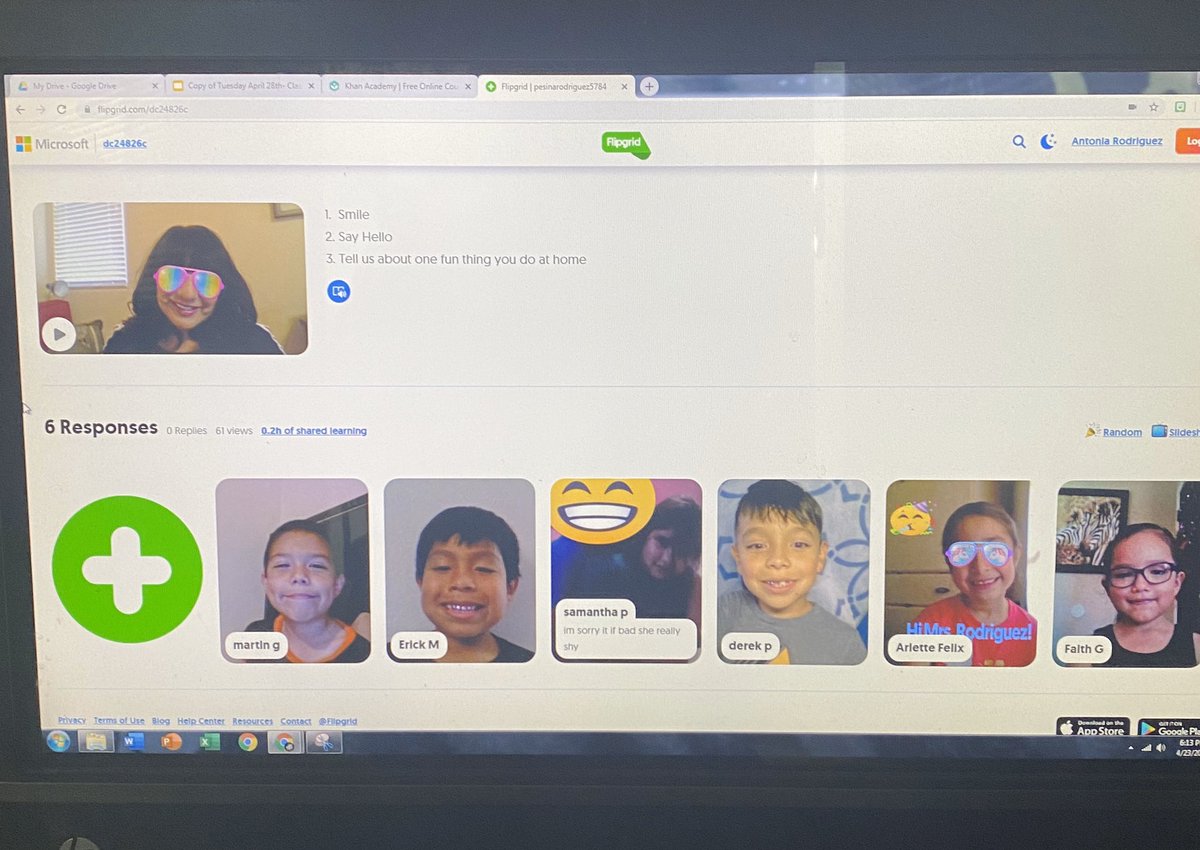 My 1st Flipgrid with my Firsties 🥰. Can’t wait to watch more of them.