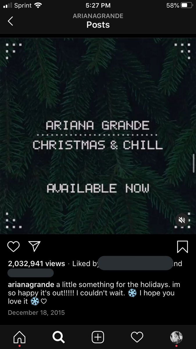 ariana released a 6 song christmas EP titled “Christmas & Chill” on December 18th, 2015