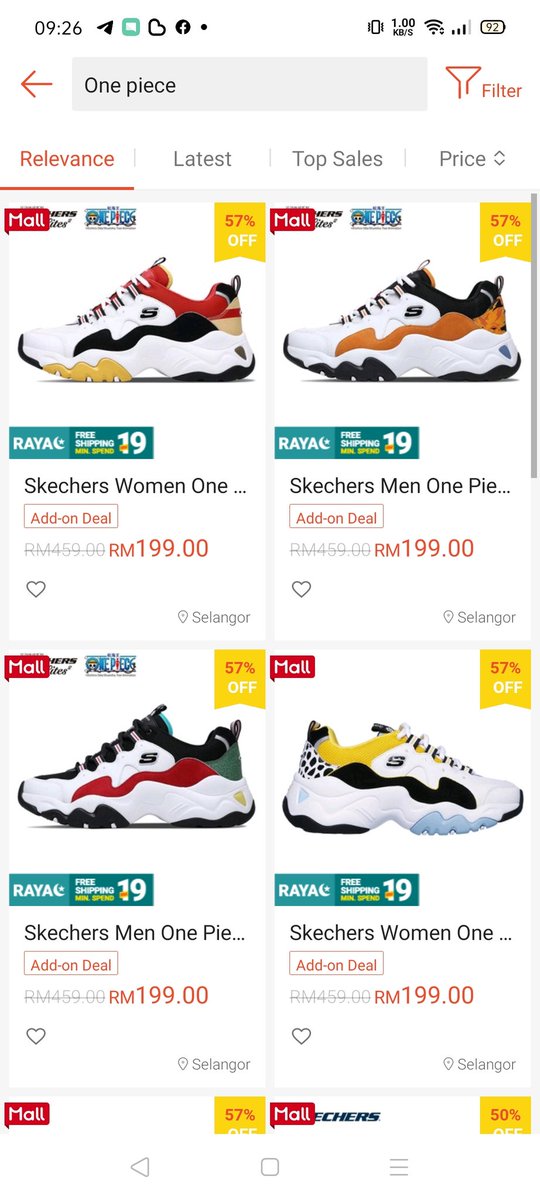 skechers one piece shopee